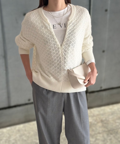 eM(エム)の「eMbyEmmaTaylor フロント2WAY柄編みニットプルオーバー(ニット/セーター・レディース・ホワイト/ピンク/ブラック・M/L/LL)」の9枚目の写真
