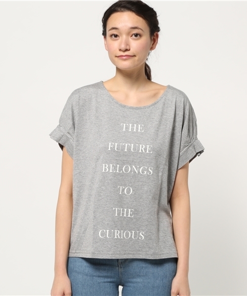 OUTLET（アウトレット）の「【Discoat】20/-CR袖タックロゴT（Tシャツ/カットソー・レディース・杢グレー・LARGE/MEDIUM）」の2枚目の写真