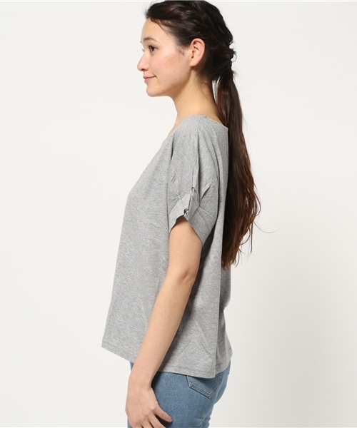 OUTLET（アウトレット）の「【Discoat】20/-CR袖タックロゴT（Tシャツ/カットソー・レディース・杢グレー・LARGE/MEDIUM）」の3枚目の写真