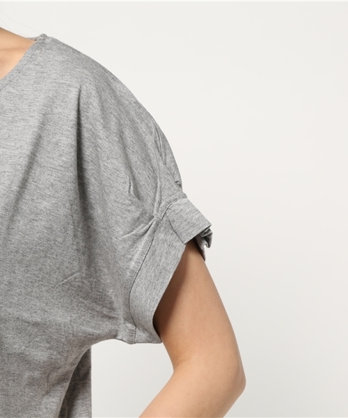 OUTLET（アウトレット）の「【Discoat】20/-CR袖タックロゴT（Tシャツ/カットソー・レディース・杢グレー・LARGE/MEDIUM）」の6枚目の写真