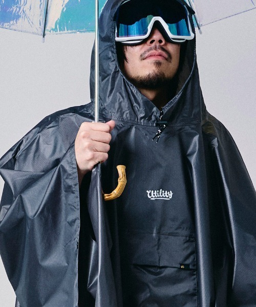 EFFECTEN(エフェクテン)の「mj11633-Utility rain poncho 3WAYレインポンチョ(efdig-23)(ポンチョ・メンズ・グレー/グレー系その他・FREE)」の2枚目の写真