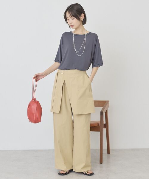 AMERICAN HOLIC(アメリカンホリック)の「【遮熱 UVカット 吸水速乾 接触冷感】配色ステッチルーズTシャツ(Tシャツ/カットソー・レディース・モカ/ミント/チャコールグレー/オレンジ/アイボリー・M/L)」の21枚目の写真