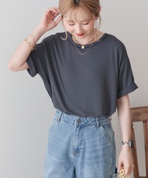 【遮熱 UVカット 吸水速乾 接触冷感】配色ステッチルーズTシャツ