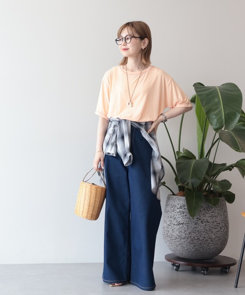 AMERICAN HOLIC(アメリカンホリック)の「【遮熱 UVカット 吸水速乾 接触冷感】配色ステッチルーズTシャツ(Tシャツ/カットソー・レディース・モカ/ミント/チャコールグレー/オレンジ/アイボリー・M/L)」の10枚目の写真