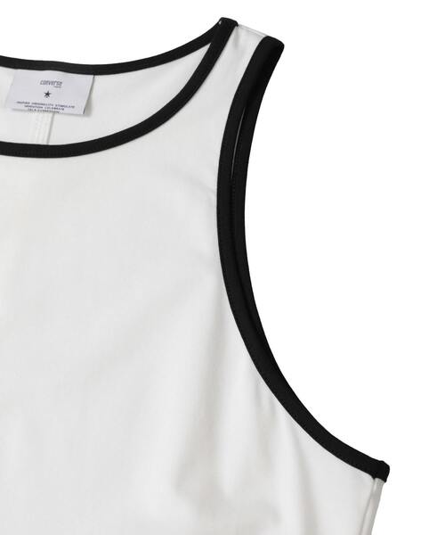 CONVERSE TOKYO(コンバーストウキョウ)の「DRAWSTRING GATHER LAYERED TOPS(Tシャツ/カットソー・レディース・グレー/ブラック/オフホワイト・FREE)」の9枚目の写真