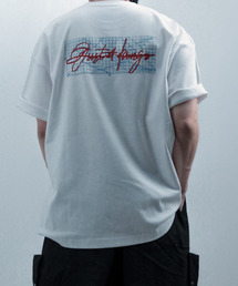 JUSTHANG（ジャストハング）の「プレミアムホワイトダブルビジョンオーバーサイズ半袖Tシャツ（Tシャツ/カットソー）」