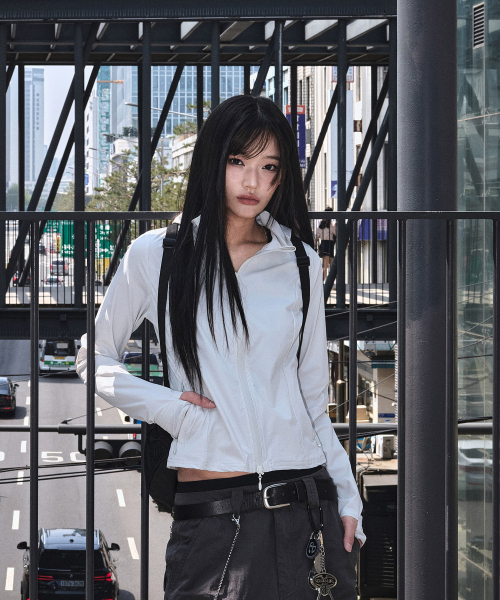 NOMANUAL(NOMANUAL)の「STRETCH HOODED JACKET - LIGHT GRAY(パーカー・レディース・その他・LARGE/MEDIUM/SMALL)」の1枚目の写真