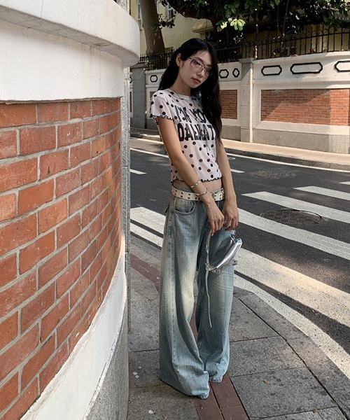 Ressaca(レサーカ)の「ドット柄シアーTシャツ(Tシャツ/カットソー・レディース・ホワイト/ブラック・M)」の5枚目の写真