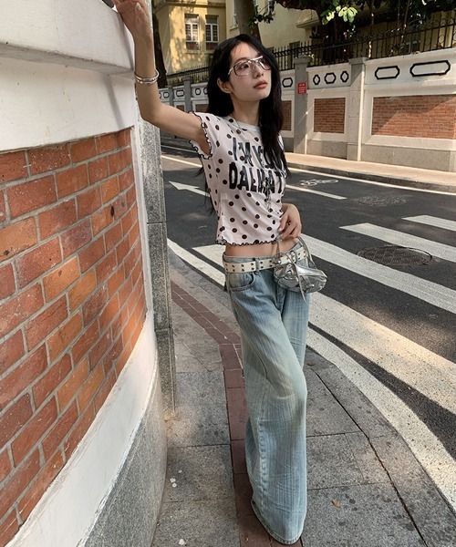 Ressaca(レサーカ)の「ドット柄シアーTシャツ(Tシャツ/カットソー・レディース・ホワイト/ブラック・M)」の6枚目の写真