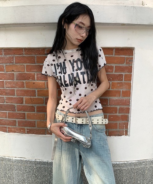 Ressaca(レサーカ)の「ドット柄シアーTシャツ(Tシャツ/カットソー・レディース・ホワイト/ブラック・M)」の10枚目の写真