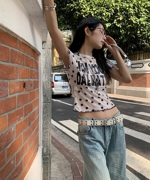 Ressaca(レサーカ)の「ドット柄シアーTシャツ(Tシャツ/カットソー・レディース・ホワイト/ブラック・M)」の8枚目の写真