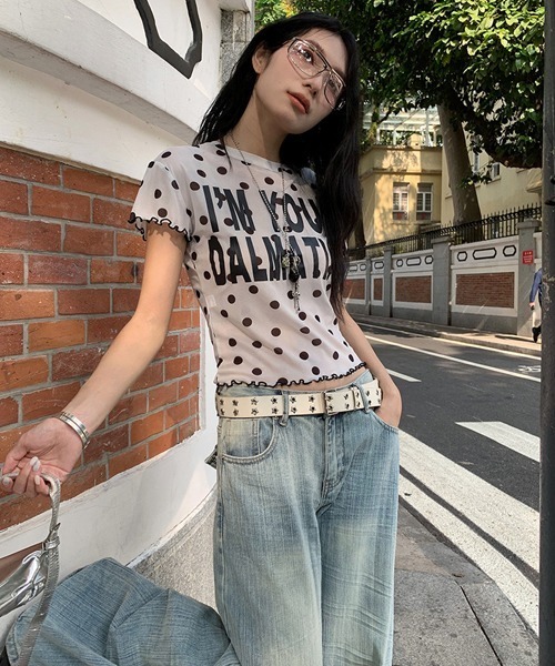 Ressaca(レサーカ)の「ドット柄シアーTシャツ(Tシャツ/カットソー・レディース・ホワイト/ブラック・M)」の12枚目の写真