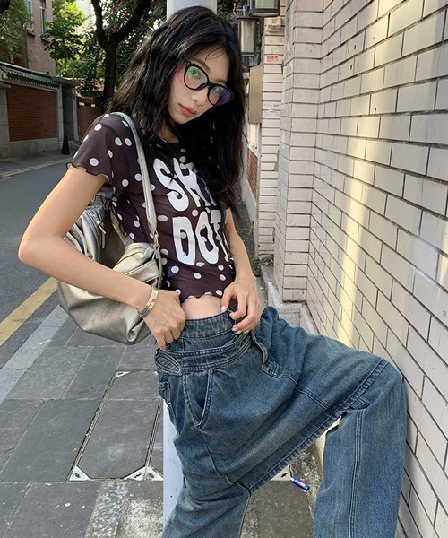 Ressaca(レサーカ)の「ドット柄シアーTシャツ(Tシャツ/カットソー・レディース・ホワイト/ブラック・M)」の21枚目の写真