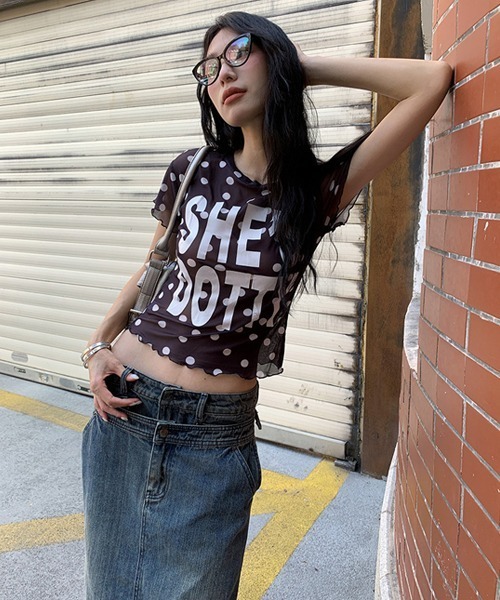 Ressaca(レサーカ)の「ドット柄シアーTシャツ(Tシャツ/カットソー・レディース・ホワイト/ブラック・M)」の22枚目の写真