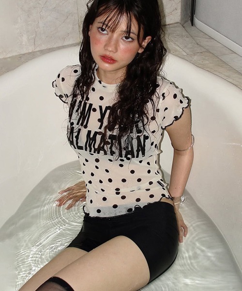 Ressaca(レサーカ)の「ドット柄シアーTシャツ(Tシャツ/カットソー・レディース・ホワイト/ブラック・M)」の17枚目の写真