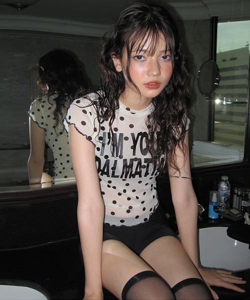 Ressaca(レサーカ)の「ドット柄シアーTシャツ(Tシャツ/カットソー・レディース・ホワイト/ブラック・M)」の15枚目の写真