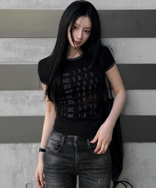Hatsukoshi(ハツコシ)の「リンガーアーカイブスリムT(Tシャツ/カットソー・レディース・ブラック/ホワイト・MEDIUM/SMALL)」の2枚目の写真