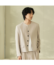 HYOJI（ヒョージ）の「SS ウォッシャブルノーカラークロップブレザー (S01-5カラー)（テーラードジャケット）」