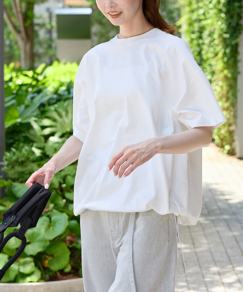 JOURNAL STANDARD(ジャーナルスタンダード)の「《WEB限定追加3》シャーリングTシャツ(Tシャツ/カットソー・レディース・ブラック系その他/ホワイト・FREE)」の21枚目の写真