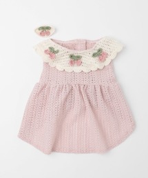 moncheri（モンシェリ）の「冷感さくらんぼカギ編みカラーワンピース＋ヘアピンSET（ペットウェア）」