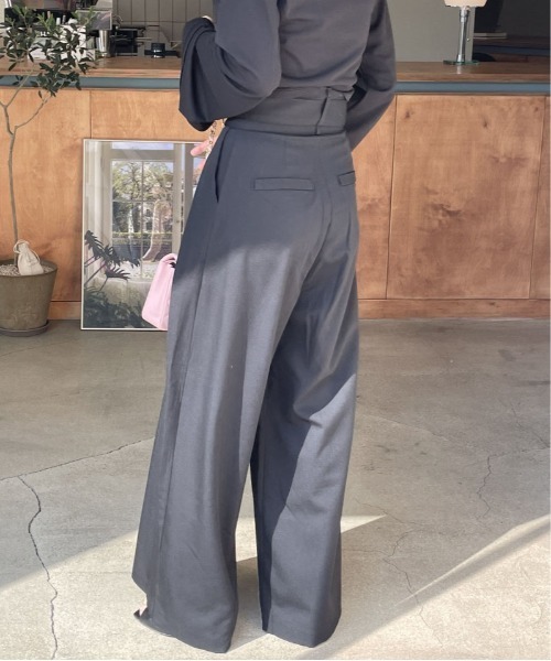 &soiree(アンドソワレ)の「ラップデザインワイドスラックス(スラックス・レディース・ブラック/グレー・X-LARGE/LARGE/MEDIUM/SMALL)」の6枚目の写真