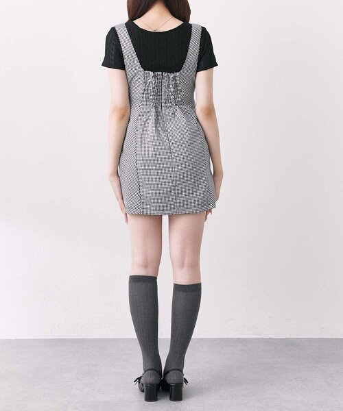 Belle Charme(ベルシャルム)の「【Belle Charme】Side Button Mini Jumper Skirt(スカート・レディース・チェック/ブラウン/ブラック・FREE)」の16枚目の写真