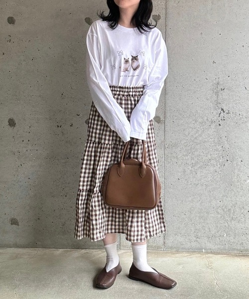 tunee（チュニー）の「キュートキャットリボンロンT／長袖Tシャツ(hsyd)（Tシャツ/カットソー・レディース・ホワイト・MEDIUM/LARGE）」の8枚目の写真