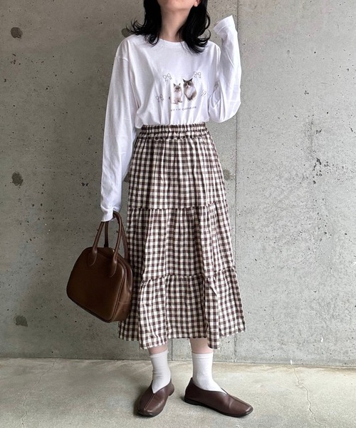 tunee（チュニー）の「キュートキャットリボンロンT／長袖Tシャツ(hsyd)（Tシャツ/カットソー・レディース・ホワイト・MEDIUM/LARGE）」の11枚目の写真