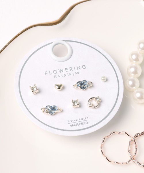 Flowering(フラワーリング)の「ハート/スター/ムーン/セットピアス(ピアス(両耳用)・レディース・パープル/シルバー/ゴールド/ライトブルー/ピンクゴールド/ゴールド系1/ピンク/シルバー系1/シャンパン/ブルー・FREE)」の2枚目の写真