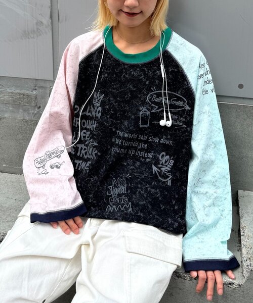 SOUNDSGOOOOD(サウンズグッド)の「【SOUNDS GOOOD】タイダイラグランプリントTEE(Tシャツ/カットソー・メンズ・ブラック/ライトグレー・ONE SIZE)」の1枚目の写真