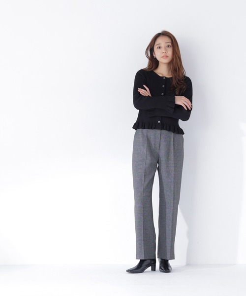 NATURAL BEAUTY BASIC（ナチュラルビューティーベーシック）の「＜CanCam10月号掲載＞ダブルブレスト SETUP ワイドパンツ（その他パンツ・レディース・ベージュ/ネイビー/ブラック系その他2/ブラウン・MEDIUM/SMALL）」の5枚目の写真