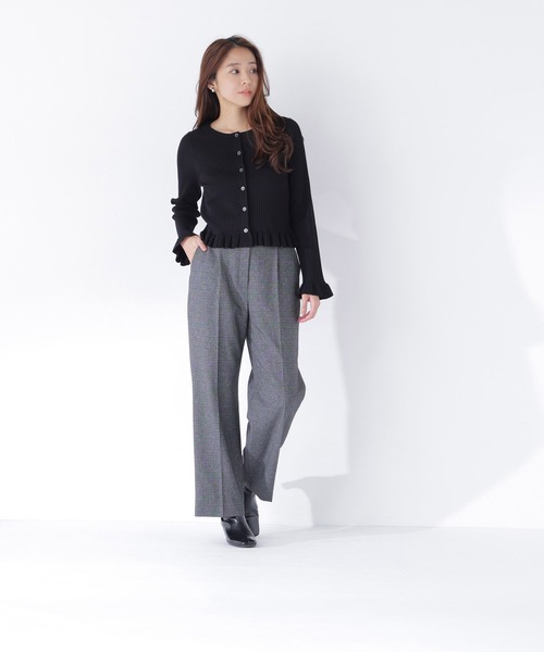 NATURAL BEAUTY BASIC（ナチュラルビューティーベーシック）の「＜CanCam10月号掲載＞ダブルブレスト SETUP ワイドパンツ（その他パンツ・レディース・ベージュ/ネイビー/ブラック系その他2/ブラウン・MEDIUM/SMALL）」の8枚目の写真
