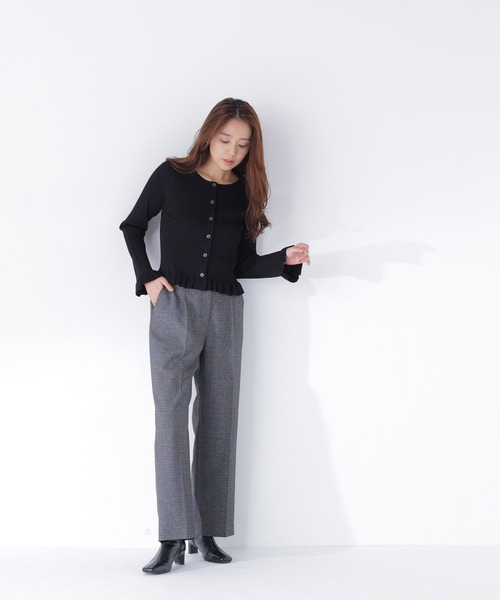 NATURAL BEAUTY BASIC（ナチュラルビューティーベーシック）の「＜CanCam10月号掲載＞ダブルブレスト SETUP ワイドパンツ（その他パンツ・レディース・ベージュ/ネイビー/ブラック系その他2/ブラウン・MEDIUM/SMALL）」の9枚目の写真