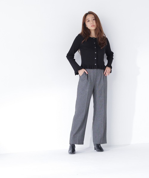 NATURAL BEAUTY BASIC（ナチュラルビューティーベーシック）の「＜CanCam10月号掲載＞ダブルブレスト SETUP ワイドパンツ（その他パンツ・レディース・ベージュ/ネイビー/ブラック系その他2/ブラウン・MEDIUM/SMALL）」の11枚目の写真