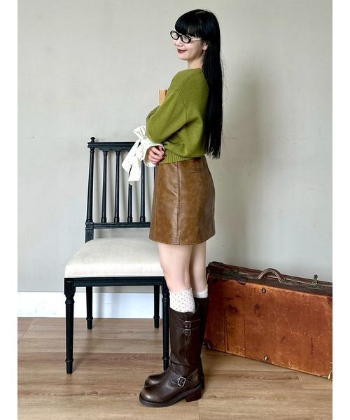 LILY BROWN(リリーブラウン)の「ミドルバイカーブーツ(ブーツ・レディース・ブラウン/ブラック・M/S/L)」の18枚目の写真