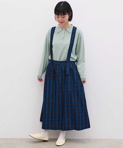 l'atelier du savon(アトリエドサボン)の「ぽんぽんニット 長袖ポロ(ニット/セーター・レディース・マルチ/ピンク/グリーン/チャコールグレー・FREE)」の10枚目の写真