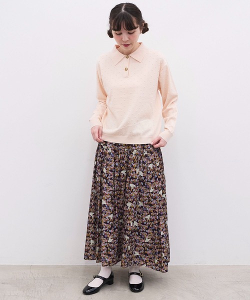 l'atelier du savon(アトリエドサボン)の「ぽんぽんニット 長袖ポロ(ニット/セーター・レディース・マルチ/ピンク/グリーン/チャコールグレー・FREE)」の11枚目の写真