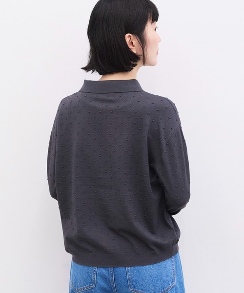l'atelier du savon(アトリエドサボン)の「ぽんぽんニット 長袖ポロ(ニット/セーター・レディース・マルチ/ピンク/グリーン/チャコールグレー・FREE)」の16枚目の写真