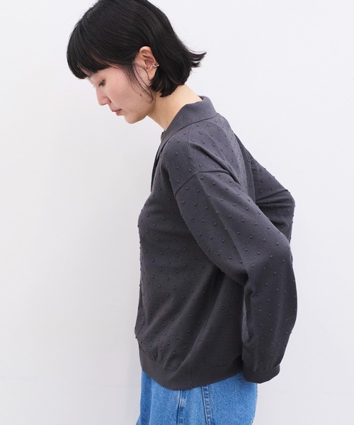 l'atelier du savon(アトリエドサボン)の「ぽんぽんニット 長袖ポロ(ニット/セーター・レディース・マルチ/ピンク/グリーン/チャコールグレー・FREE)」の15枚目の写真