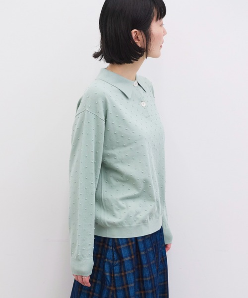 l'atelier du savon(アトリエドサボン)の「ぽんぽんニット 長袖ポロ(ニット/セーター・レディース・マルチ/ピンク/グリーン/チャコールグレー・FREE)」の20枚目の写真