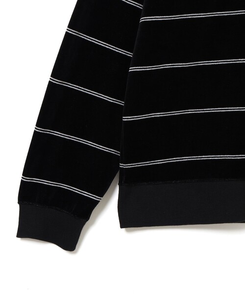 BEAMS(ビームス)の「ベロア ボーダー ポロシャツ(ポロシャツ・メンズ・ブラック/バーガンディー・MEDIUM/SMALL/X-LARGE/LARGE)」の3枚目の写真