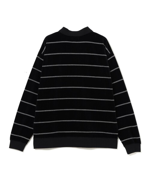 BEAMS(ビームス)の「ベロア ボーダー ポロシャツ(ポロシャツ・メンズ・ブラック/バーガンディー・MEDIUM/SMALL/X-LARGE/LARGE)」の6枚目の写真