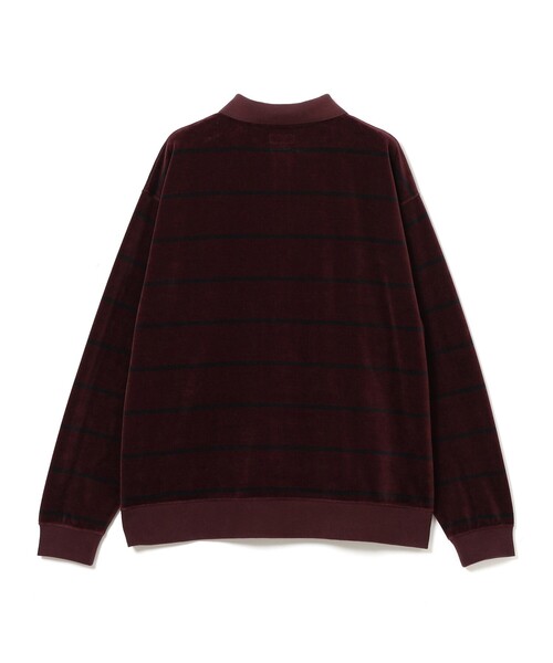 BEAMS(ビームス)の「ベロア ボーダー ポロシャツ(ポロシャツ・メンズ・ブラック/バーガンディー・MEDIUM/SMALL/X-LARGE/LARGE)」の9枚目の写真
