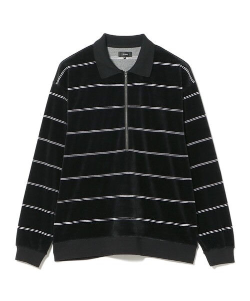 BEAMS(ビームス)の「ベロア ボーダー ポロシャツ(ポロシャツ・メンズ・ブラック/バーガンディー・MEDIUM/SMALL/X-LARGE/LARGE)」の11枚目の写真