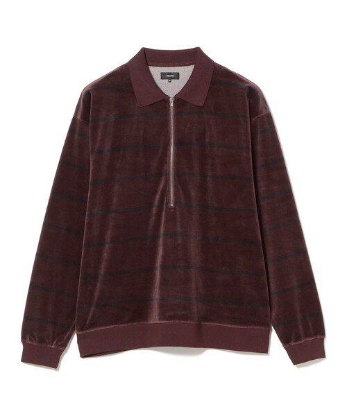 BEAMS(ビームス)の「ベロア ボーダー ポロシャツ(ポロシャツ・メンズ・ブラック/バーガンディー・MEDIUM/SMALL/X-LARGE/LARGE)」の14枚目の写真