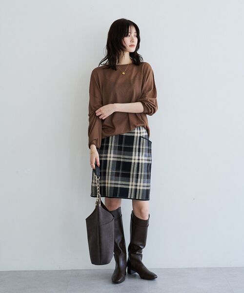 YECCA VECCA（イェッカヴェッカ）の「ビッグチェック柄スカート（スカート・レディース・ブラック/マルチ・M/S）」の10枚目の写真