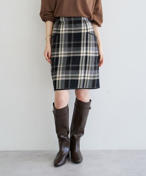 YECCA VECCA（イェッカヴェッカ）の「ビッグチェック柄スカート（スカート・レディース・ブラック/マルチ・M/S）」の20枚目の写真