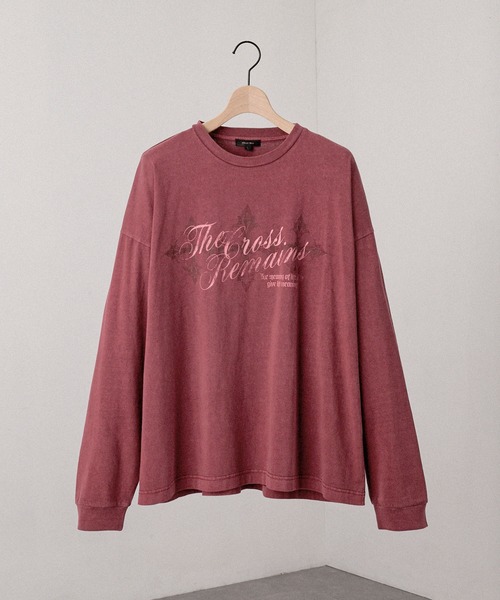 Alfred Alex（アルフレッドアレックス）の「【Alfred Alex】Cross Graphic L/S Tee / クロスグラフィック ヴィンテージライク ロンT（Tシャツ/カットソー・メンズ・レッド/ブラック系/オリーブ/ダークブラウン/ブラック・M/L）」の11枚目の写真