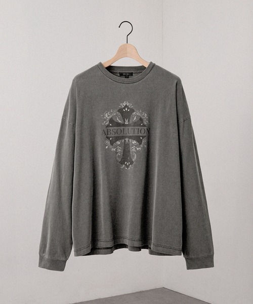 Alfred Alex（アルフレッドアレックス）の「【Alfred Alex】Cross Graphic L/S Tee / クロスグラフィック ヴィンテージライク ロンT（Tシャツ/カットソー・メンズ・レッド/ブラック系/オリーブ/ダークブラウン/ブラック・M/L）」の8枚目の写真