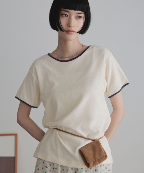 LOWRYS FARM(ローリーズファーム)の「パイルリンガープルオーバーSS 1053680(Tシャツ/カットソー・レディース・ブラック/オフホワイト/ブルー・FREE)」の2枚目の写真